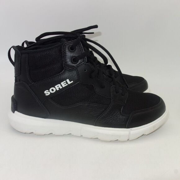 NEW Sorel Black Insulated Explorer Sneaker Mid WP Boots Men's Size 7 - Picture 5 of 8